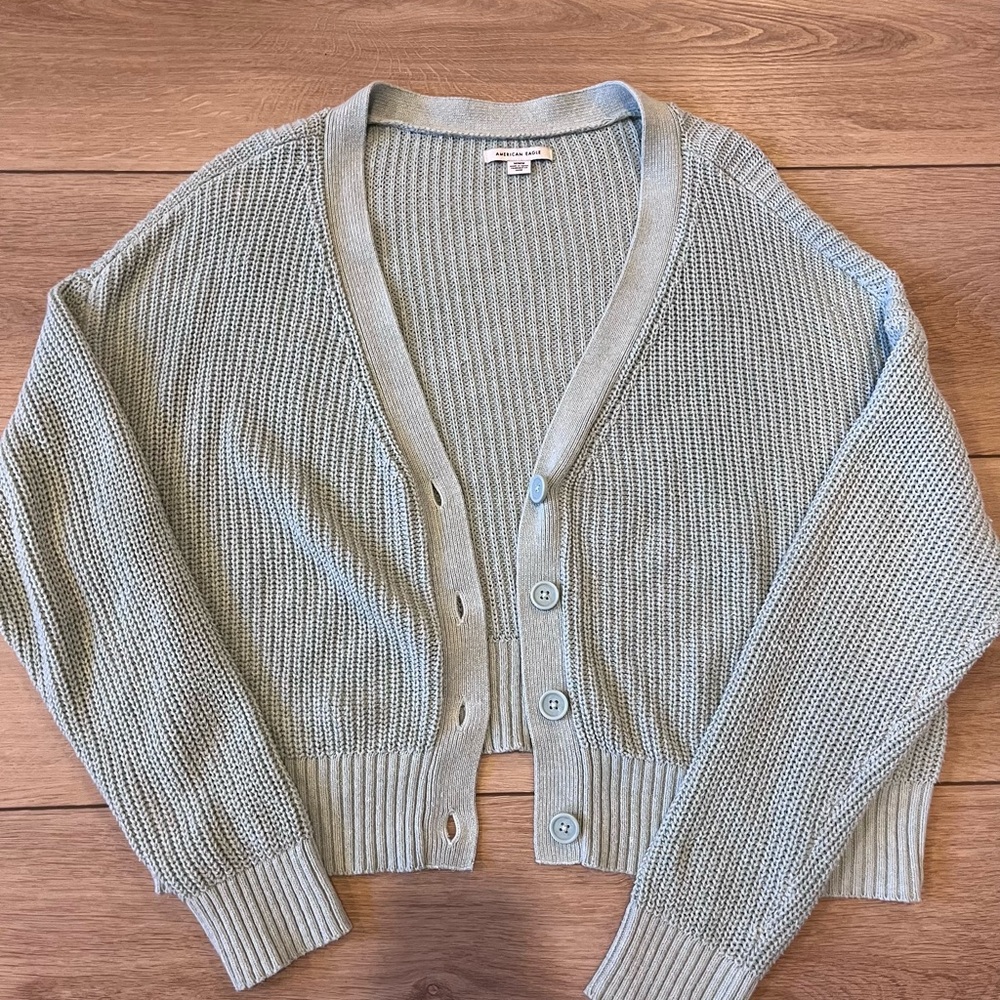 American Eagle Outfitters Light Gray Cardigan